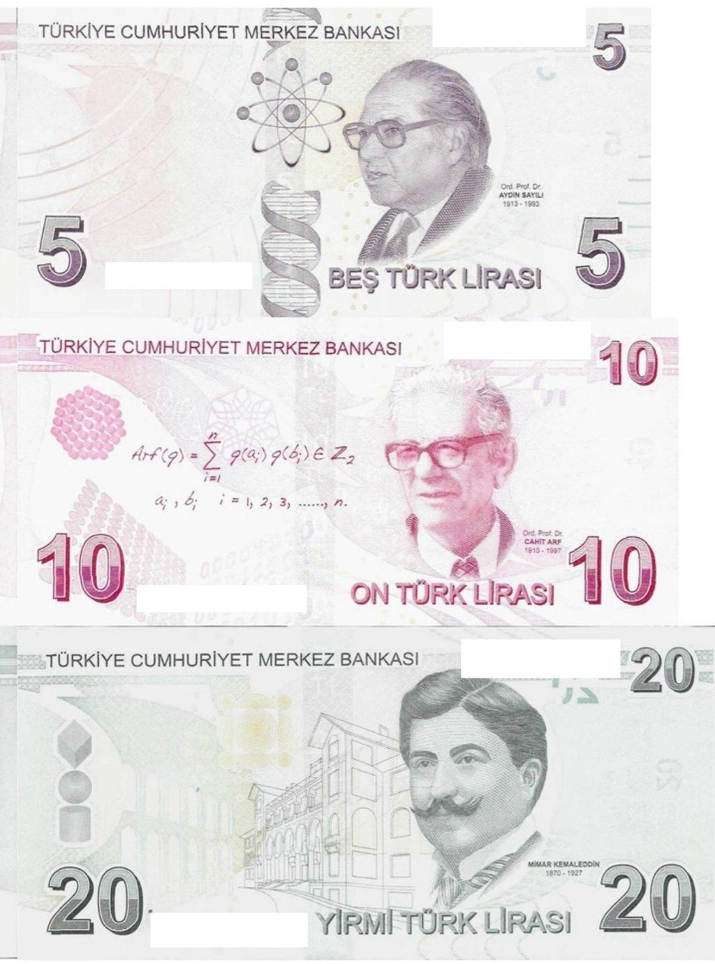 Turkey Türkiye 3 Pc Uncirculated Set 5 10 20 Liras1