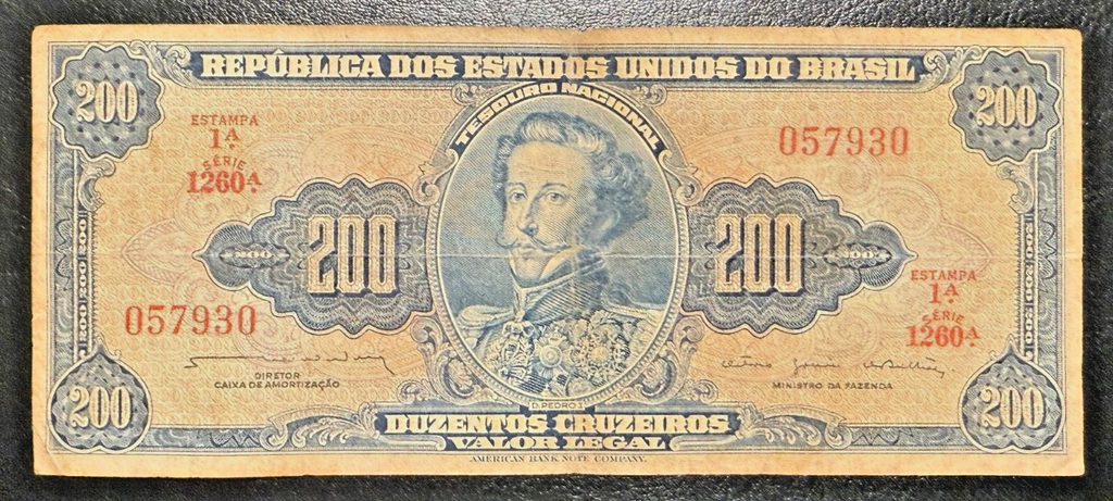 Brazil 200 cruzeiros 1961 P-171b C042 F series 1260 /L/ 9r0