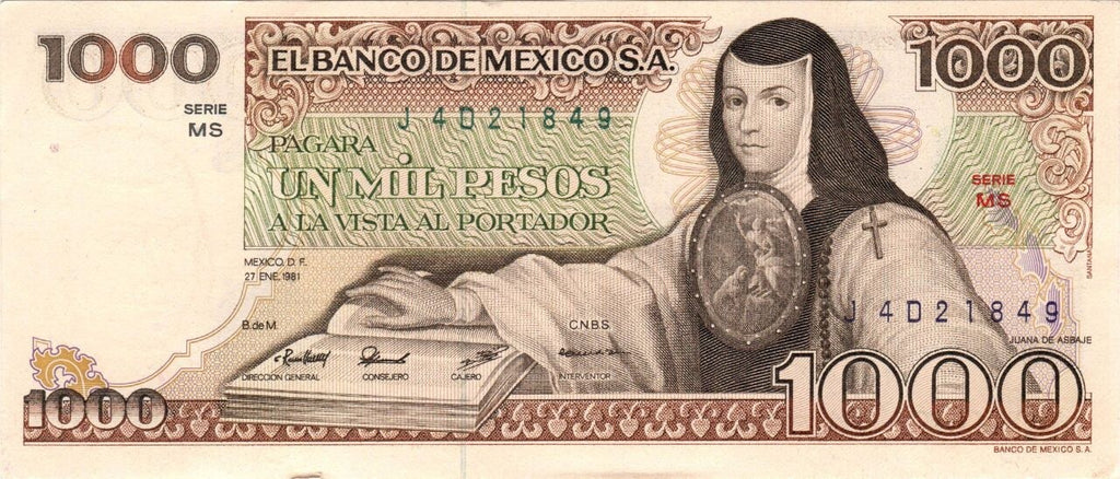 Mexico 1000 Pesos 1978–1985 UNC (P-70 P-76 P-80 P-81 or P-85) B5910