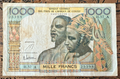 NO TARIFFS TO US West African States IVORY COAST 1000 francs P-103Ae ser# 253980
