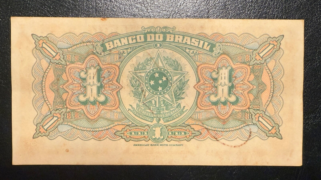 Brazil 1 cruzeiro as 1 mil reis 1000 reis 1944 Hand Signed P-131a C001 VF-XF 52R3