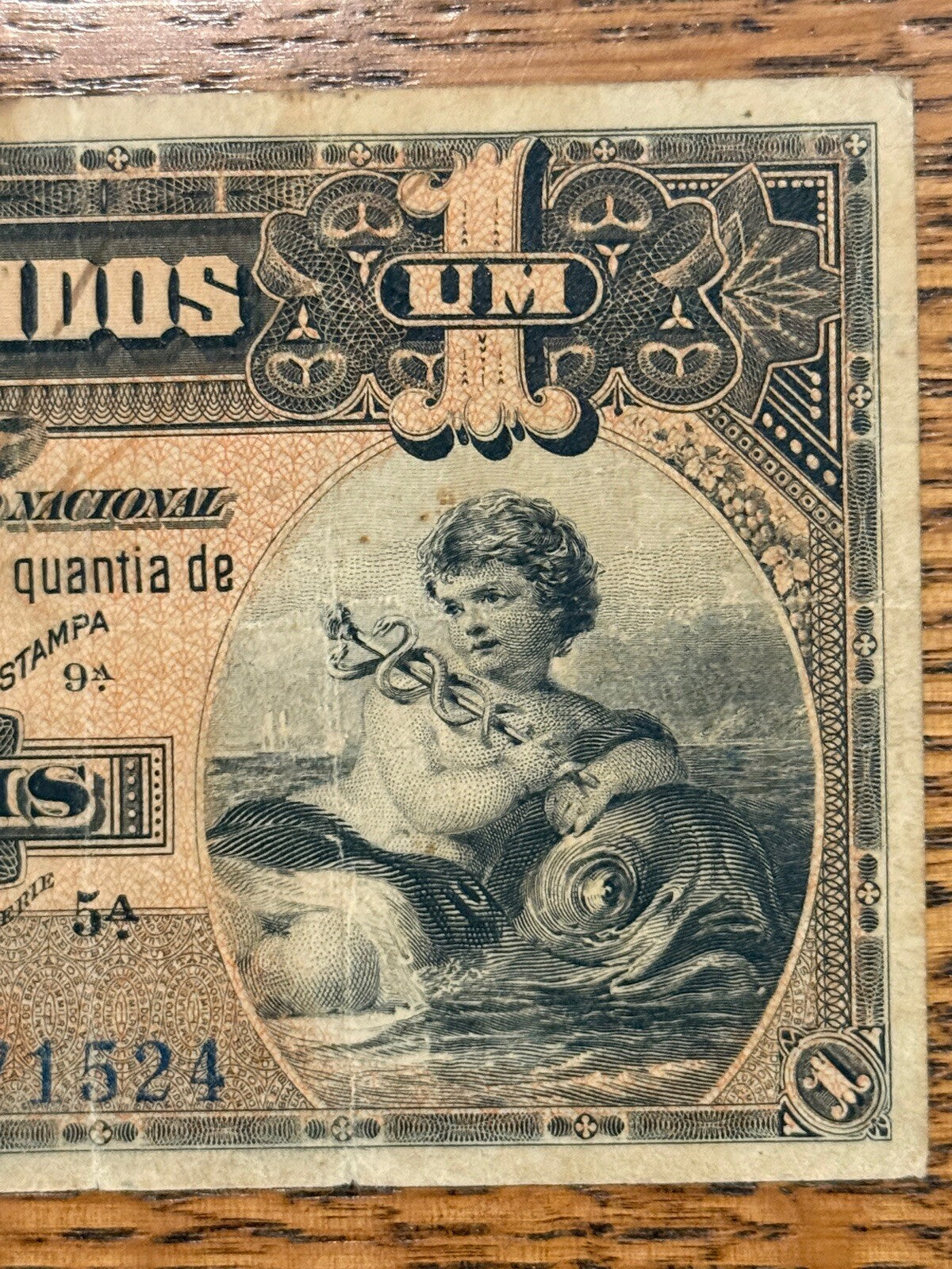 Brazil 1 Mil Reis 1000 Reis P-5 R076 1918 VF item R340594