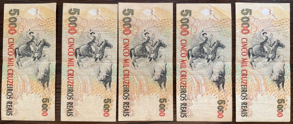 Brazil 5000 cruzeiros reais 1993 "Gaucho" P-241 VF++  \C239\S36rM12r\e23i:F;32U1
