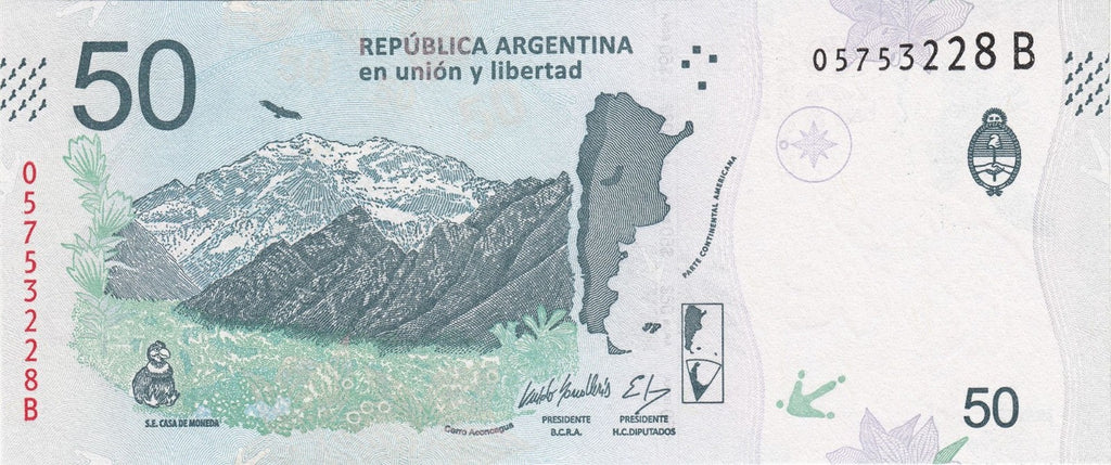 BIRD SET 2pc Argentina 1000 pesos P-363 P-366 2017-22 UNC Andes Condor Mountain4
