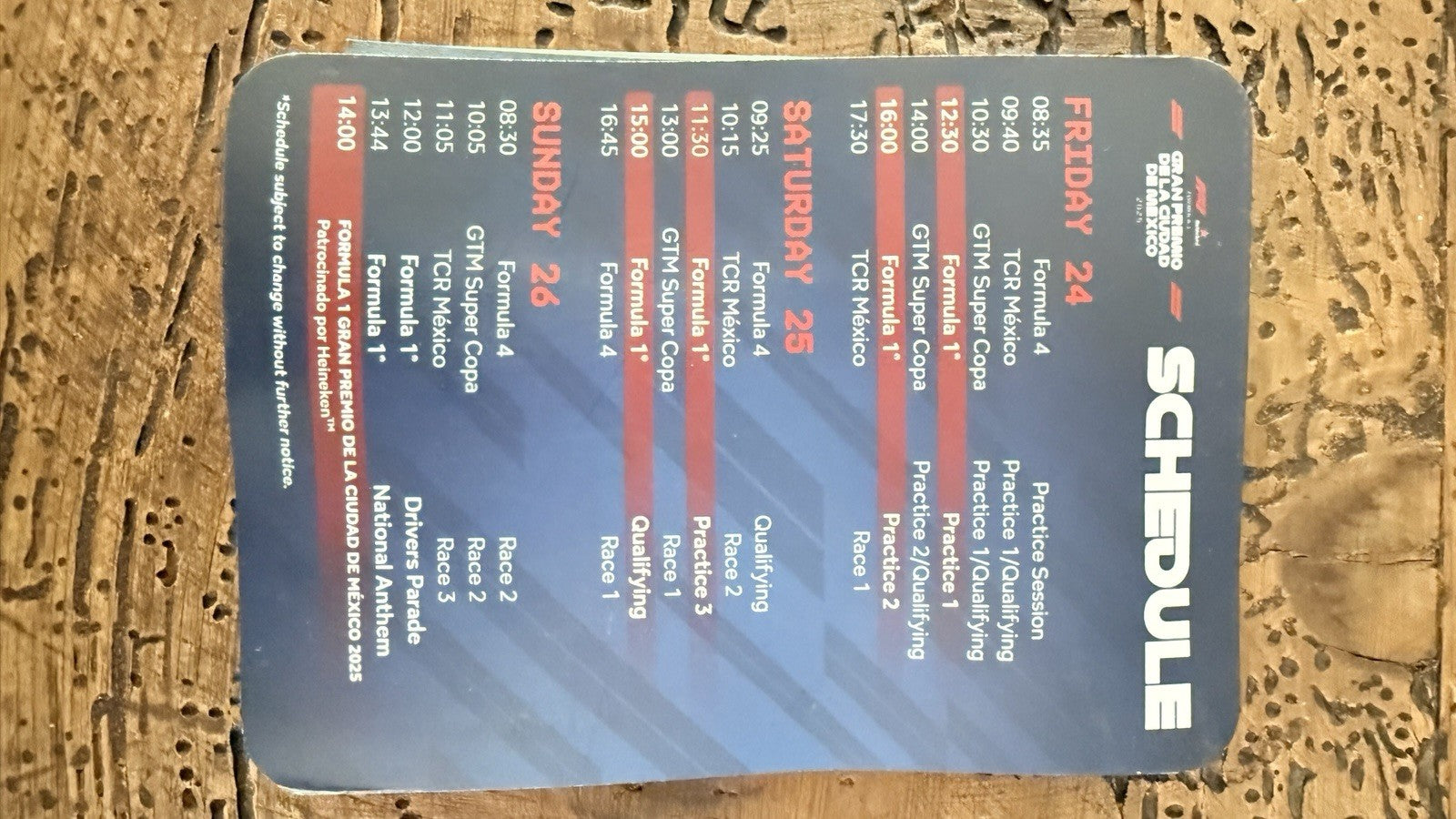 Formula One Grand Orix Gran Premio Mexico 2025 Pocket Booklet 4