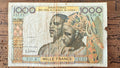 NO TARIFFS TO U.S.! West African States IVORY COAST 1000 francs P-103Ae s/n927830