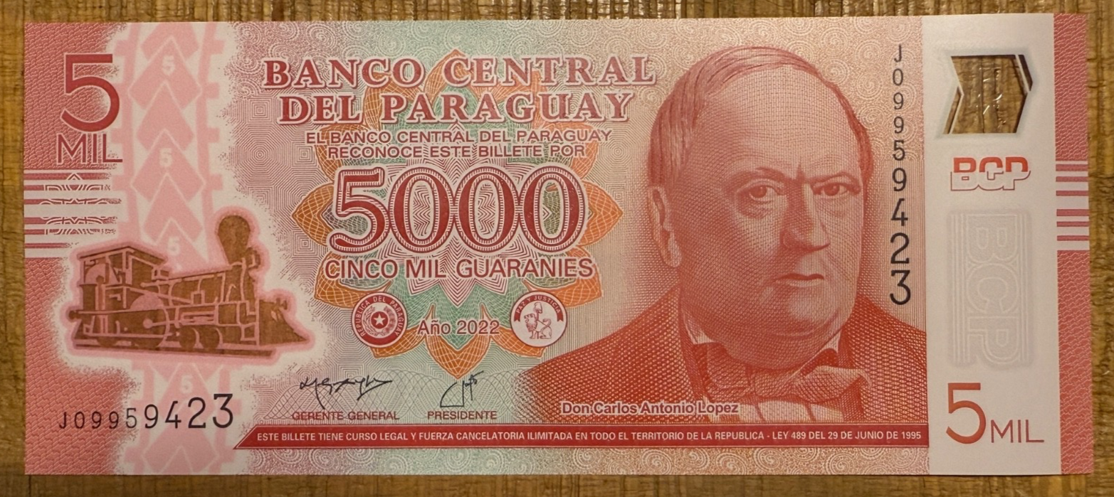 BLOWOUT! PARAGUAY set 2000 5000 Guaranies 2022-3 POLYMER P-228e P-234d UNC 套B0414