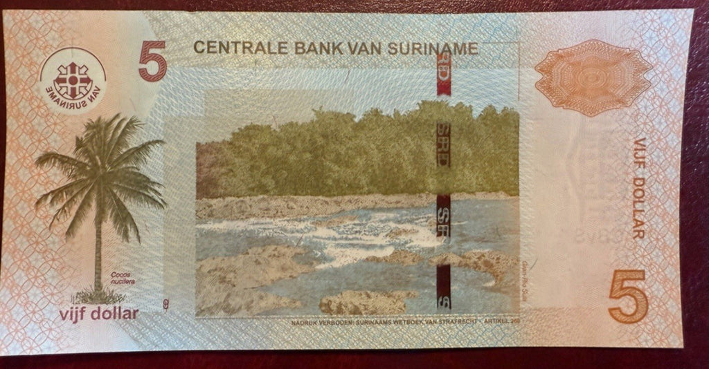 Suriname Set 5 Dollars P-162 2020 10 Dollars P-163c 2019 UNC B081 E718X9