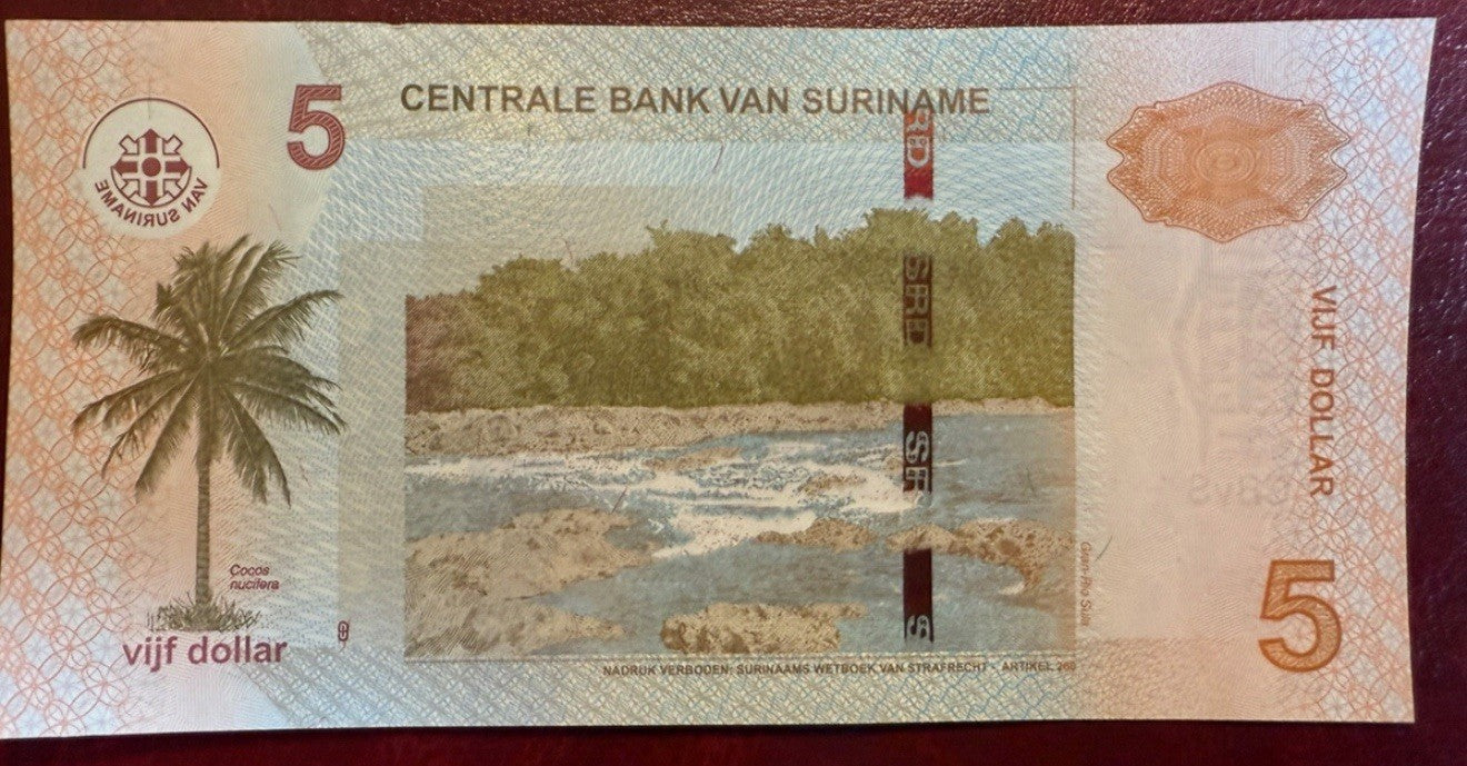 Suriname Set 5 Dollars P-162 2020 10 Dollars P-163c 2019 UNC B081 E718X9