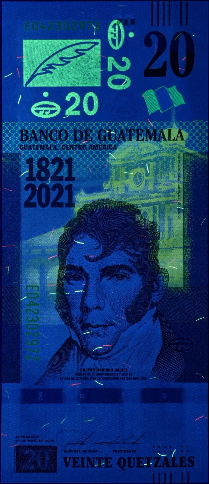 CENTRAL AMERICA INDEPENDENCE COMMEMORATIVE Guatemala 20 quetzales P-128 2020 UNC4