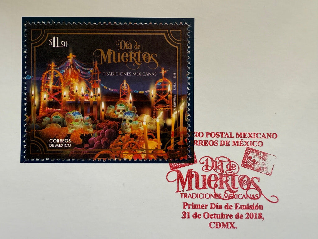 Mexico 2018 Dia De Muertos Stamp First Day Sheet, Dia De Los Muertos Scott #31241