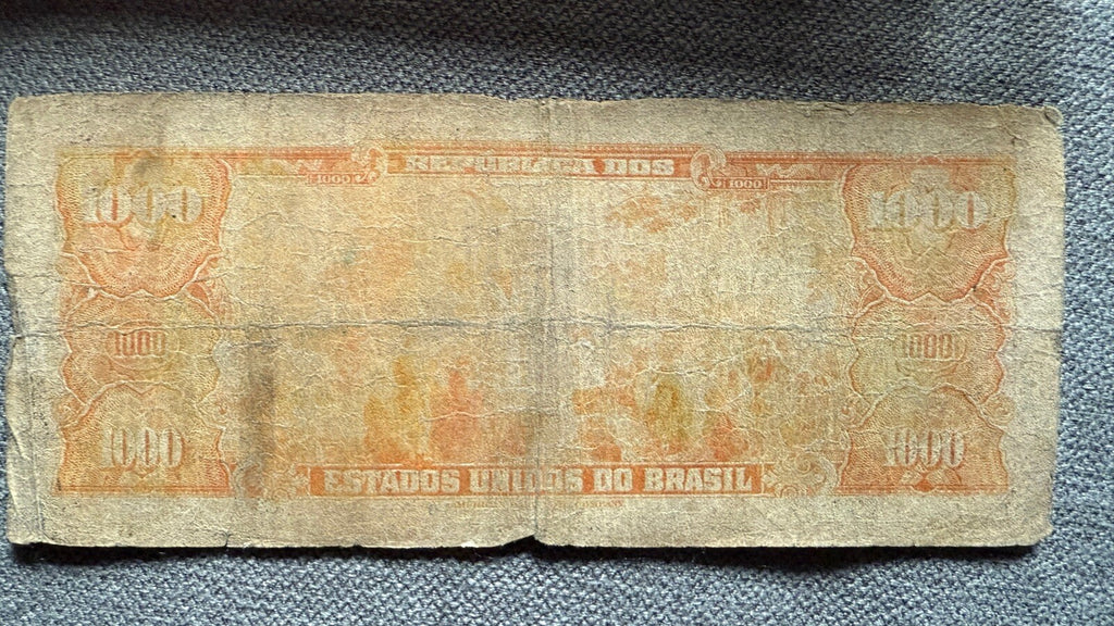 Brazil 1000 Cruzeiros P-156d C052 est. F ND 1958 item#PR15-3QRS1