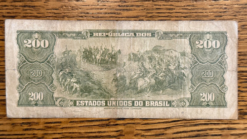 Brazil 200 cruzeiros ND 1964  P-171c C043 s/n 049564 ser 13861