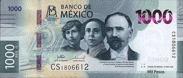 Mexico 2024 commemorative full set 50 100 200 500 1000 pesos UNC +bonus 20p 202313