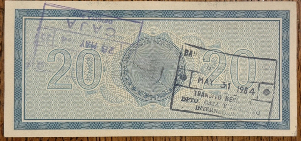 Caribbean denomination 20 used travelers check / travellers cheque1