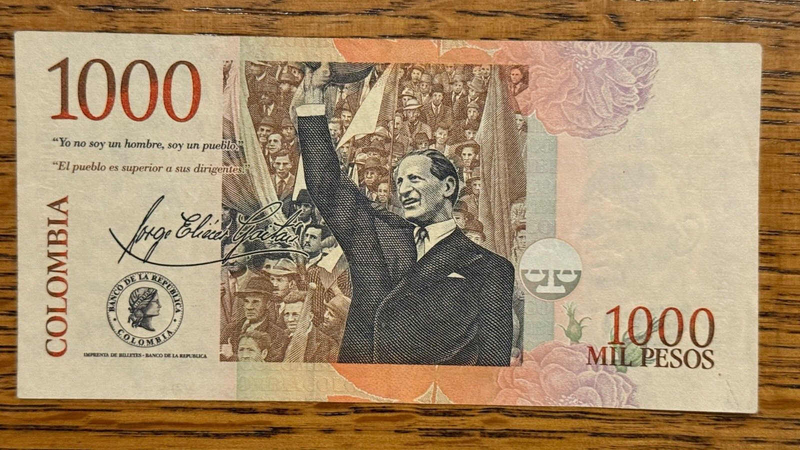 Colombia 1000 pesos 2005 1-Nov-2005 01.11.2005 P-456a UNC, Jorge Gaitán1