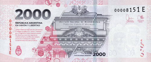 Argentina 2000 pesos 2023-2024 P-368B (1) Signatures CM, MAP1
