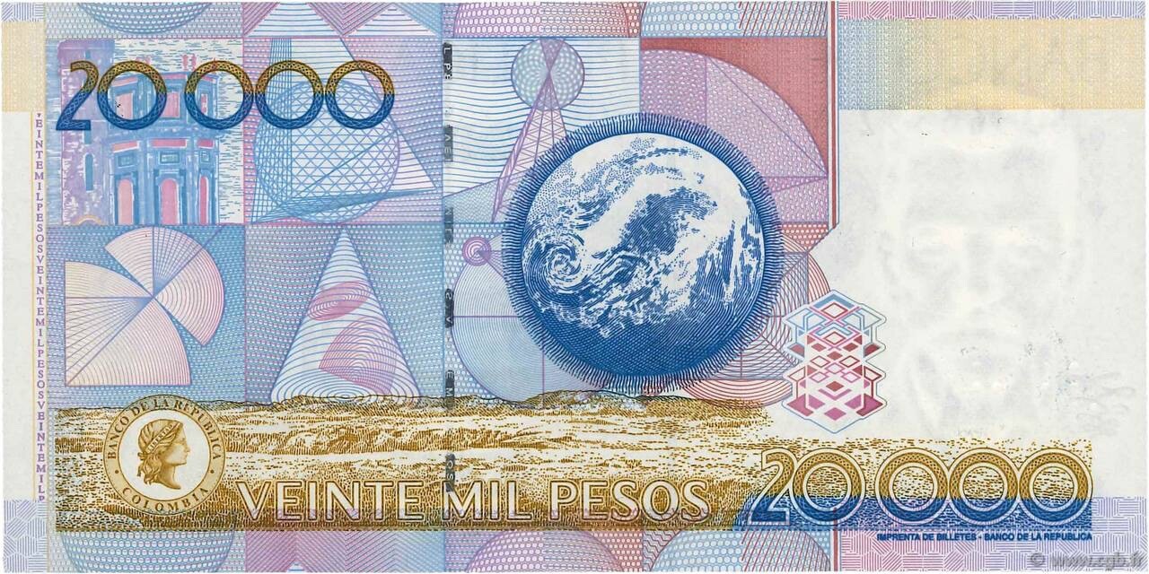 Colombia 20000 pesos VF++/XF P-454 (2001 or 2006)1