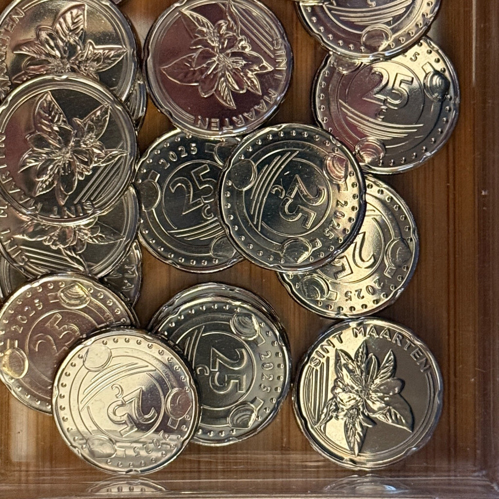 SINT MAARTEN 7 Coin Set — 1 5 10 25 50 cent 1 & 5 gulden 2025 UNC - No Curacao9