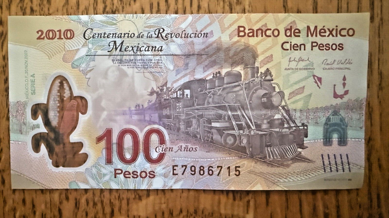 Mexico 100 pesos Commemorative Revolution Train 2007 2010 P-128e UNC \MP3000