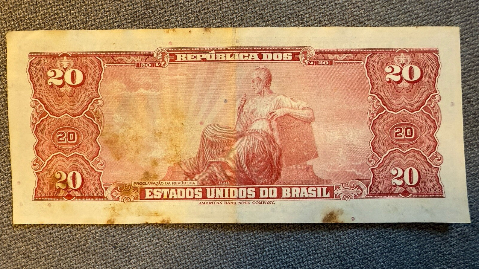 Brazil 20 Cruzeiros (1 bill) 1961-1963 XF/AU  combine shipping P-168 R205