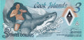 Cook Islands P-11 W11 B111 3 Dollars (2021) UNC Polymer Woman/Shark