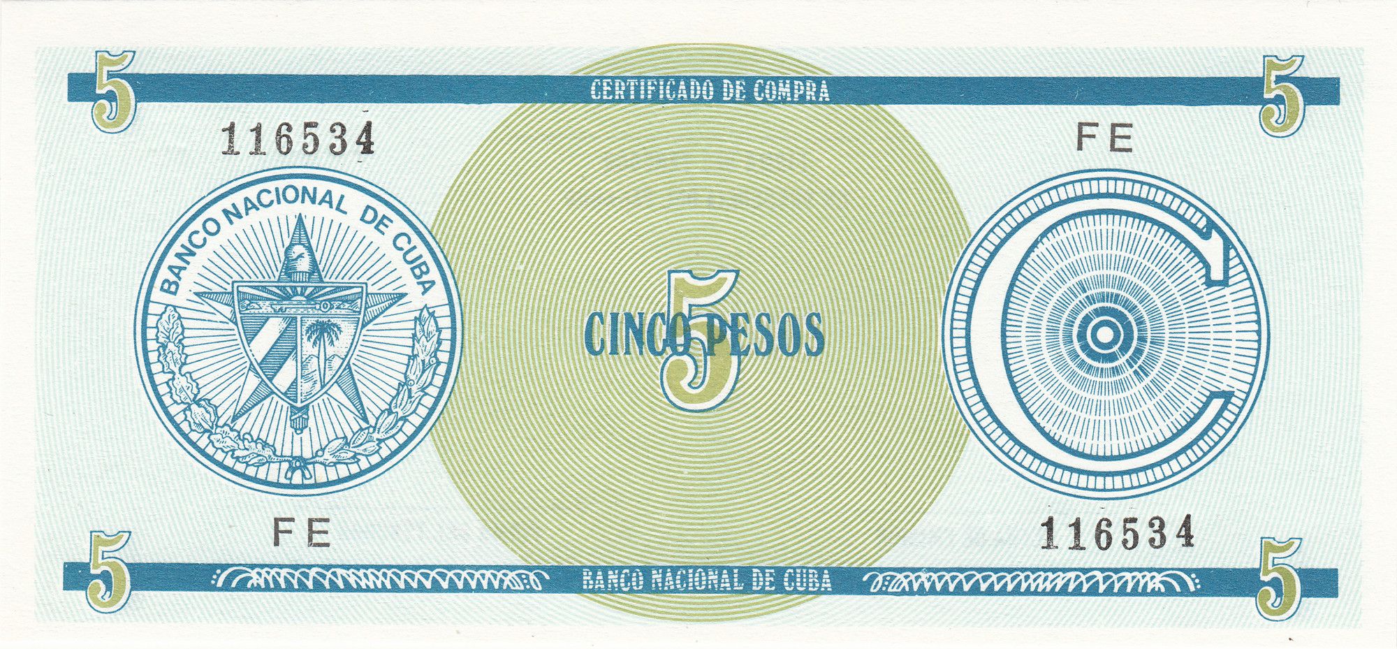 Caribbean || P-FX11-13 & FX22-25 1985 Set Foreign Exchange Certificates Series C  1-3-5-10-20-50-100 UNC