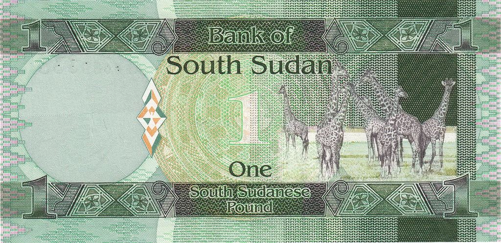 South Sudan P-5 1 Pound 2011 UNC Giraffes