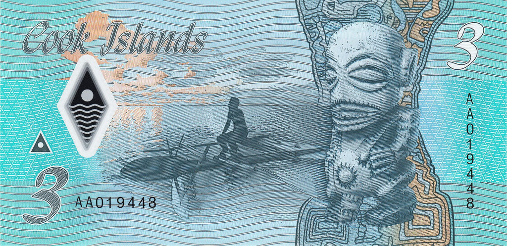 Cook Islands P-11 W11 B111 3 Dollars (2021) UNC Polymer Woman/Shark
