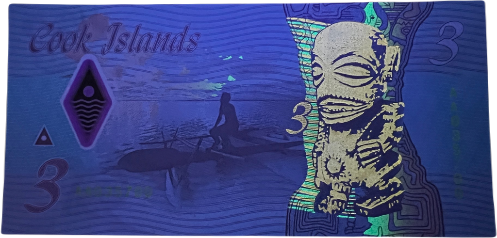 Cook Islands P-11 W11 B111 3 Dollars (2021) UNC Polymer Woman/Shark
