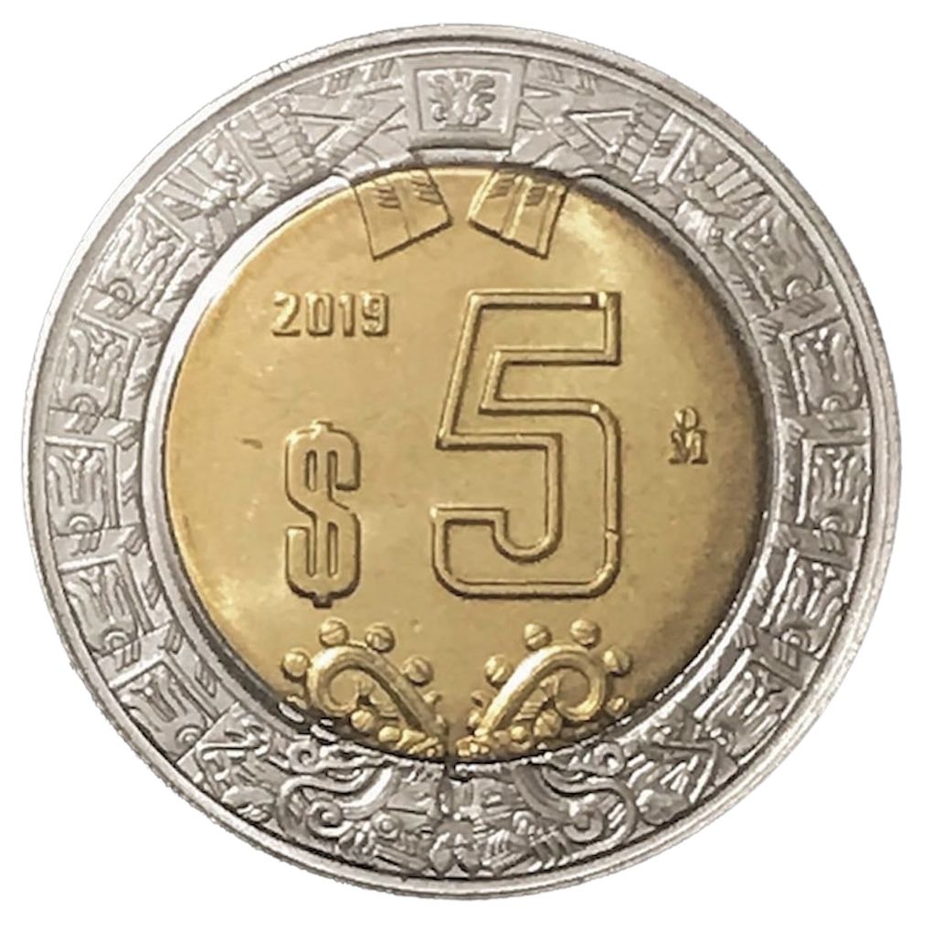 Mexico KM#605 5 pesos coin 2019-2025 UNC