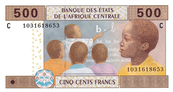 Central African States P100bsc P606Ce 500 Francs 2002 2017 Chad Tolli/Angue