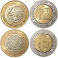Mexico set 3 pc coins 2 5 10 pesos uncirculated shiny! UNC 2019-2025