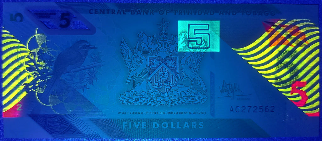 Trinidad and Tobago P-61a 5 Dollars 2020 UNC Polymer