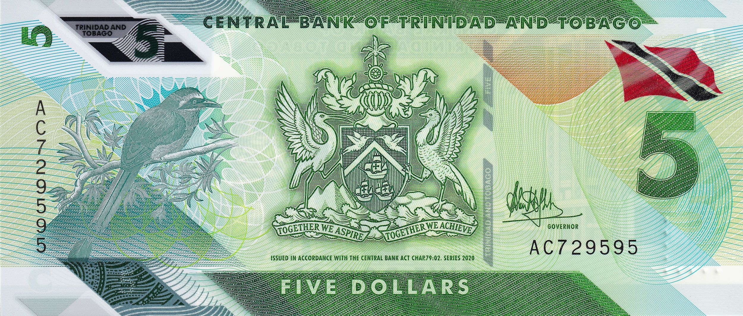 Trinidad and Tobago P-60 P-61 P-62 Current 3 pc Set Polymer 1 5 10 dollars 2020 UNC