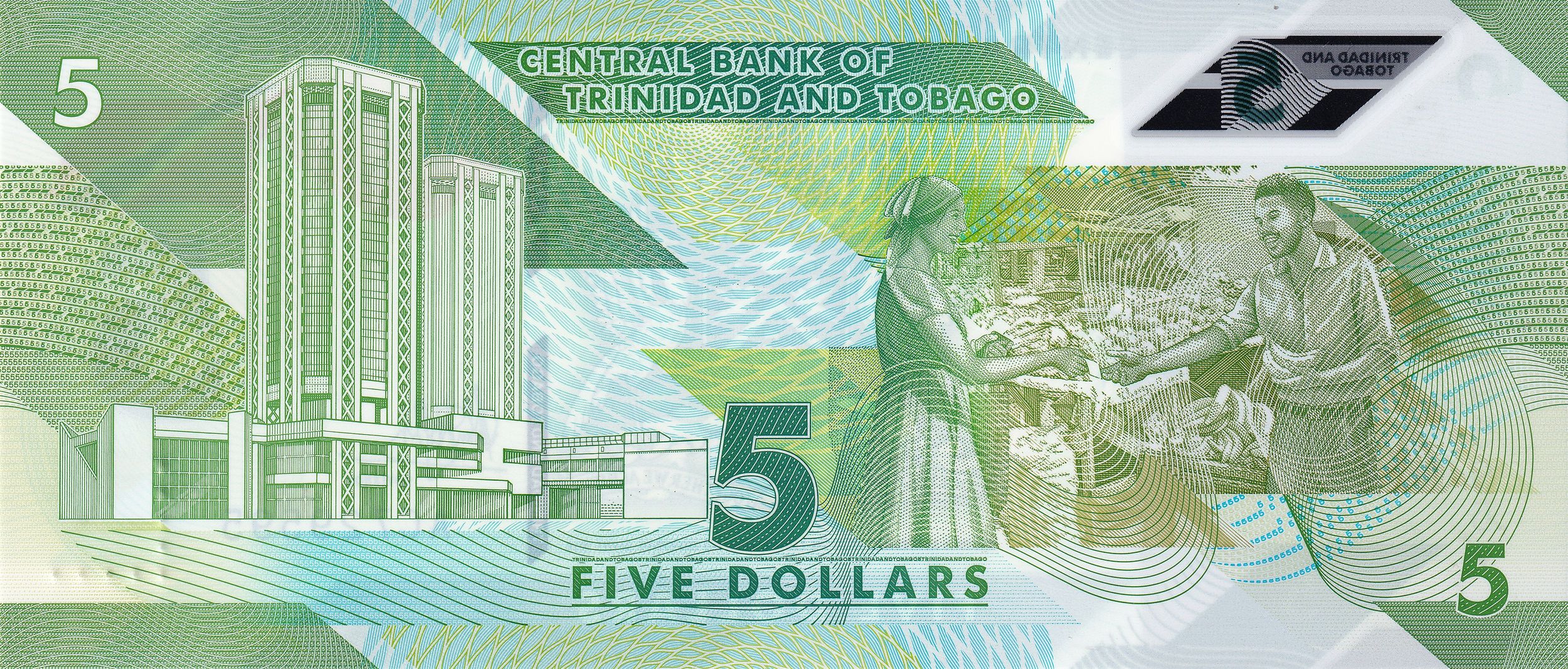 Trinidad and Tobago P-61a 5 Dollars 2020 UNC Polymer