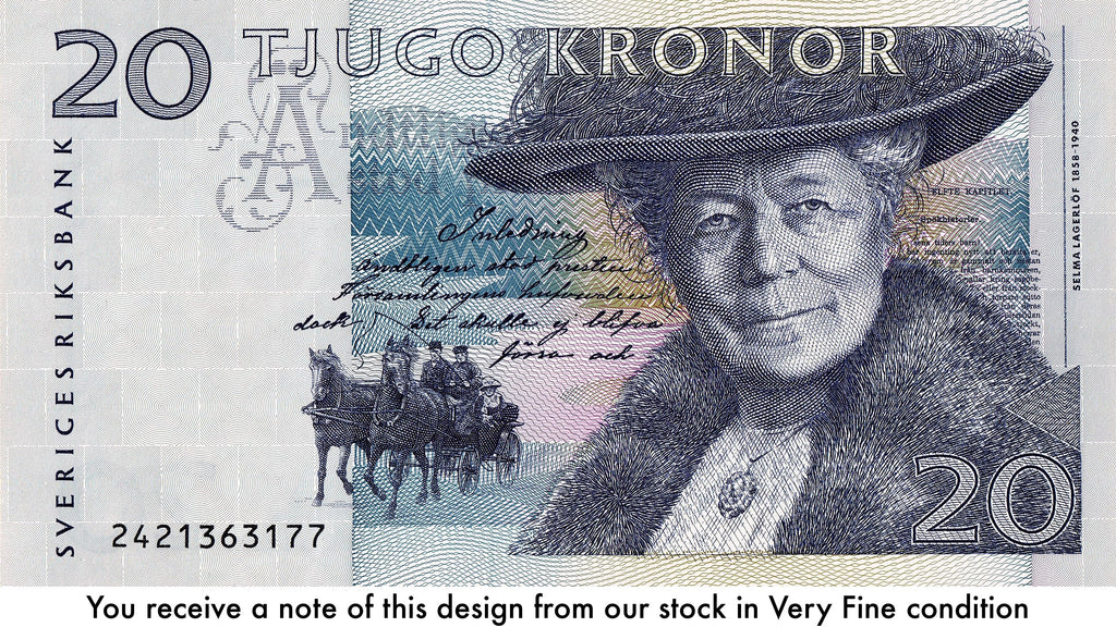 Sweden P-61 20 Kronor 1991-1995 VF—Selma Lagerlöf—Nils Holgersson