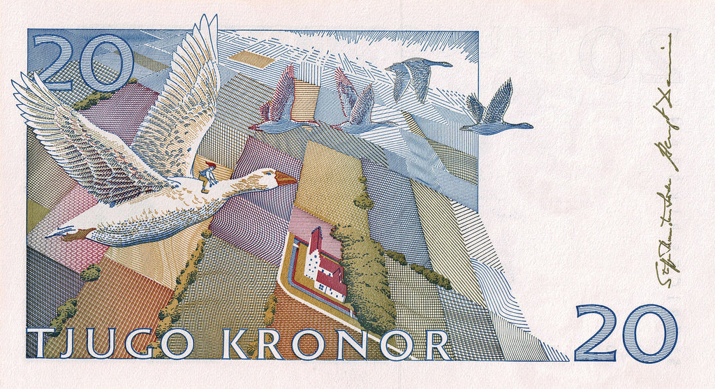 Sweden P-61 20 Kronor 1991-1995 VF—Selma Lagerlöf—Nils Holgersson