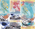 East Caribbean P-61 2 dollars 2023｜Polymer｜Cricket｜Marine Life｜Banknote of the Year