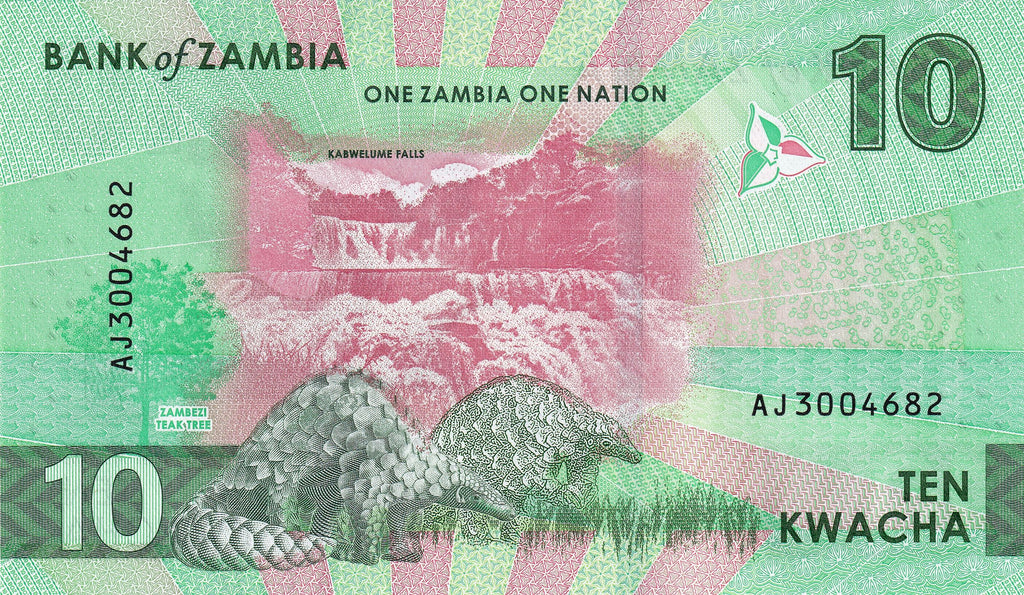 Zambia P-62 10 Kwacha 2024 UNC—Kariba Dam—Pangolin—Fish Eagle