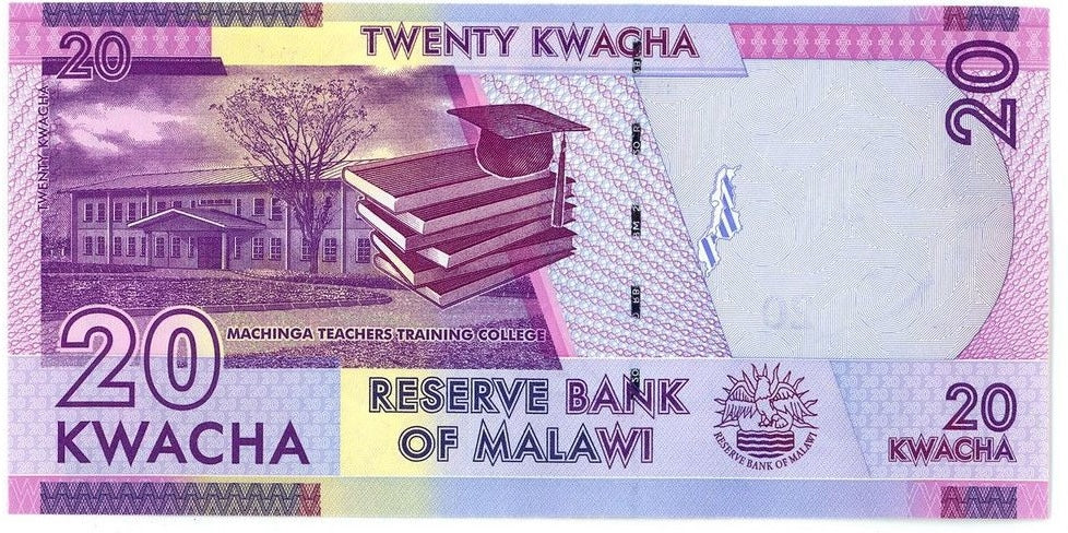 Malawi P-63f 20 Kwacha 2020 UNC—Purple—Tribal Chief—Teachers—Teaching
