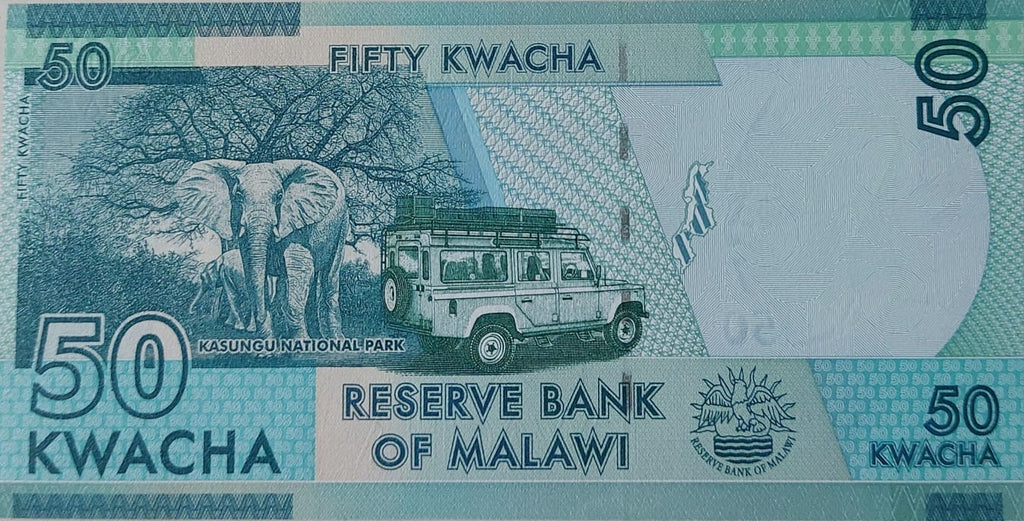 Malawi P-64g 50 Kwacha 2020 UNC—Elephant—Fishermen