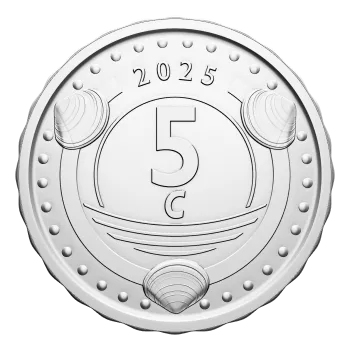 Curacao 5 Cents 2025 UNC Caribbean Guilder XCG (NOT Sint Maarten)