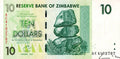 Zimbabwe P-67 10 Dollars 2007 VF Green