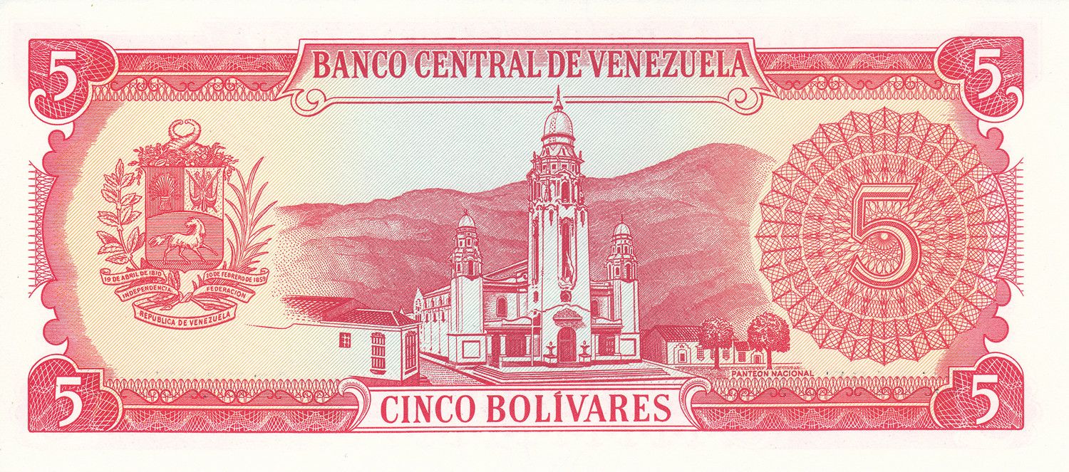 Venezuela P-70 5 bolívares 1989 UNC