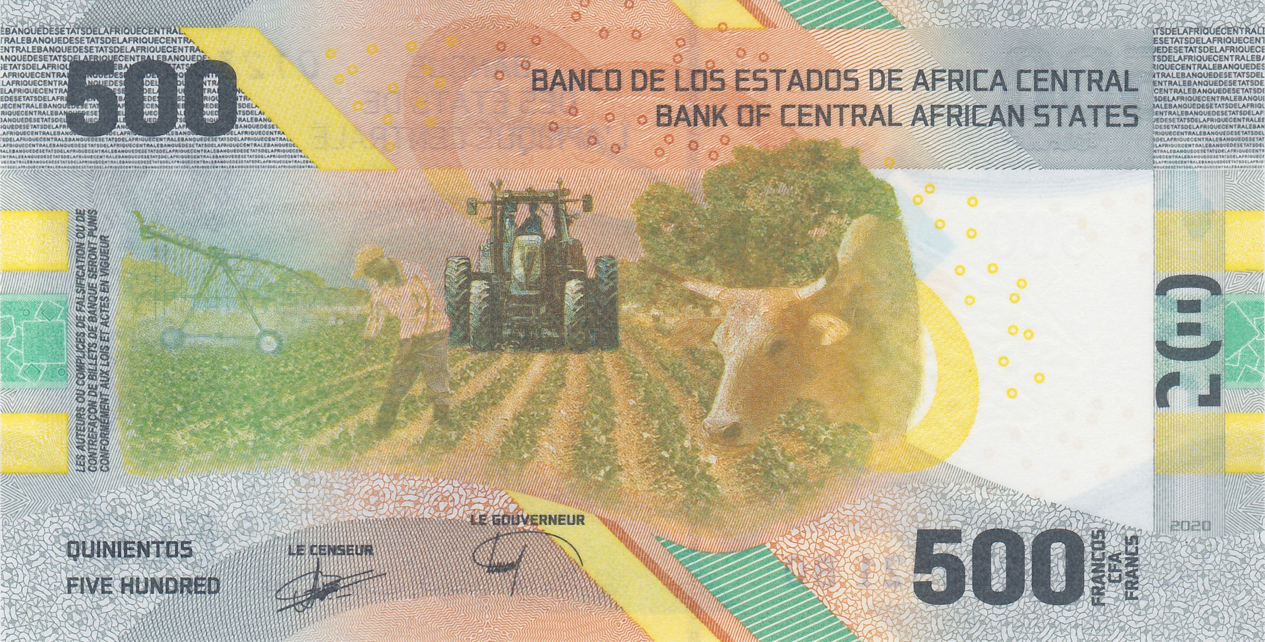 Central African States P-W70 P-W700(1) 500 Francs 2020 (2021) UNC Tolli/Angue