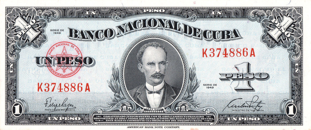 Caribbean P-77a 1 peso 1949 AU fx4