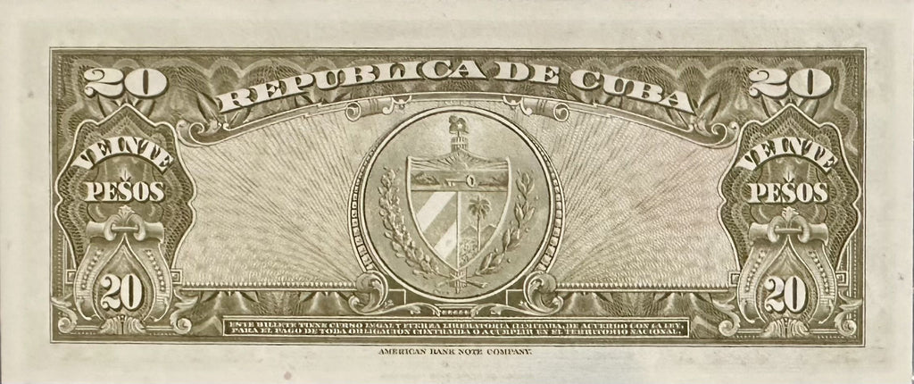 Caribbean P-80b 20 p 1958 VF–Very Fine Minus ivory/beige