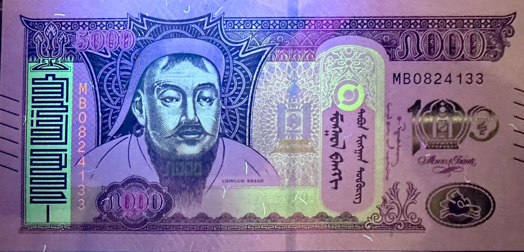 Mongolia P-80 W80 5000 Tugriks 2024 UNC—Commemorative—Genghis Khan—Dictator