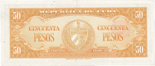 Caribbean P-81b 50 pesos 1958 VF+ Very Fine Plus—Calιχto Gαrcίa Íñiguεz